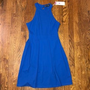 Royal Blue Halter Neck Dress